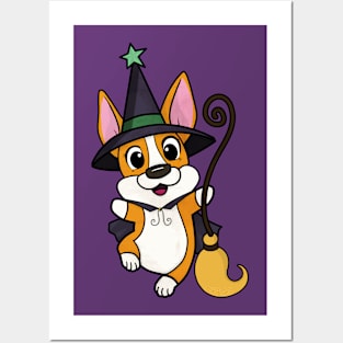 Vintage Corgi Witch Posters and Art